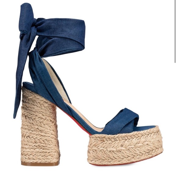 NWT Christian Louboutin MARIZA DU DESERT Platform Heels Espadrille Sandal Shoes - Picture 8 of 9